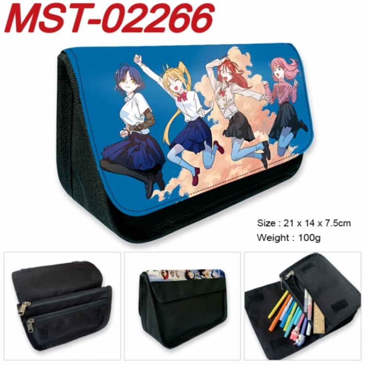BOCCHI THE ROCK! Anime Velcro canvas zipper pencil case Pencil Bag 21x14x7.5cm