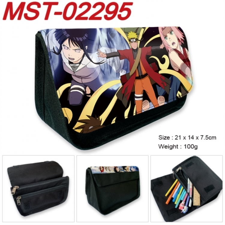 Naruto Anime Velcro canvas zipper pencil case Pencil Bag 21x14x7.5cm