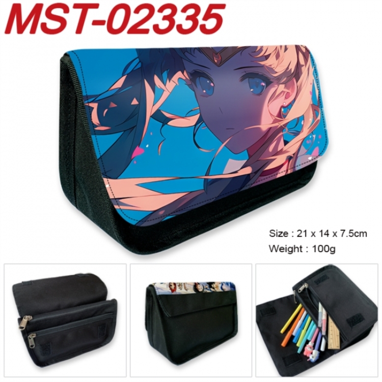 sailormoon Anime Velcro canvas zipper pencil case Pencil Bag 21x14x7.5cm