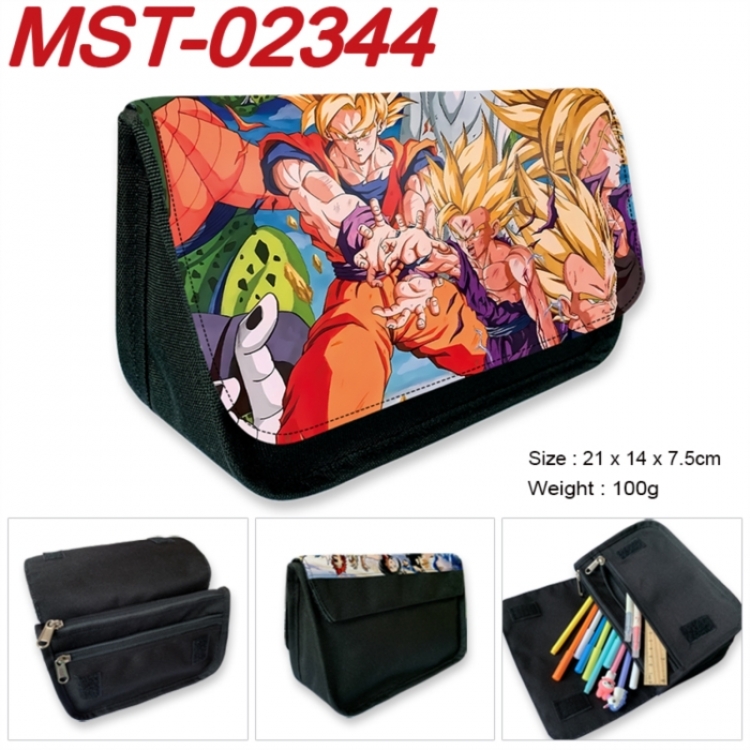 DRAGON BALL Anime Velcro canvas zipper pencil case Pencil Bag 21x14x7.5cm