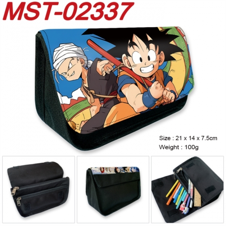 DRAGON BALL Anime Velcro canvas zipper pencil case Pencil Bag 21x14x7.5cm