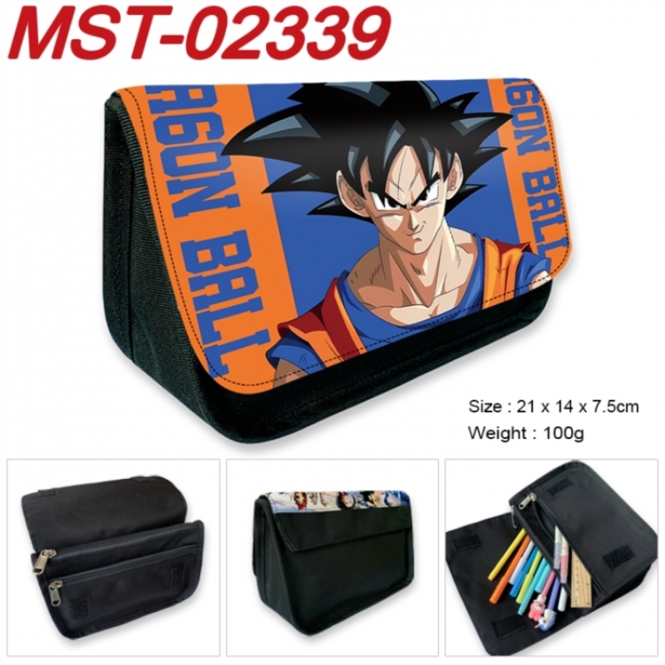 DRAGON BALL Anime Velcro canvas zipper pencil case Pencil Bag 21x14x7.5cm