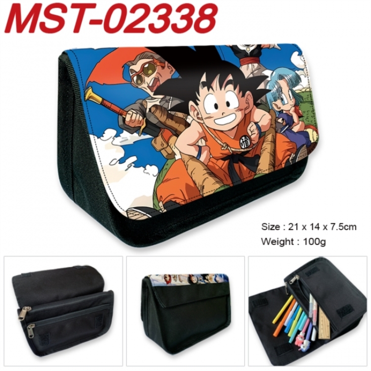 DRAGON BALL Anime Velcro canvas zipper pencil case Pencil Bag 21x14x7.5cm
