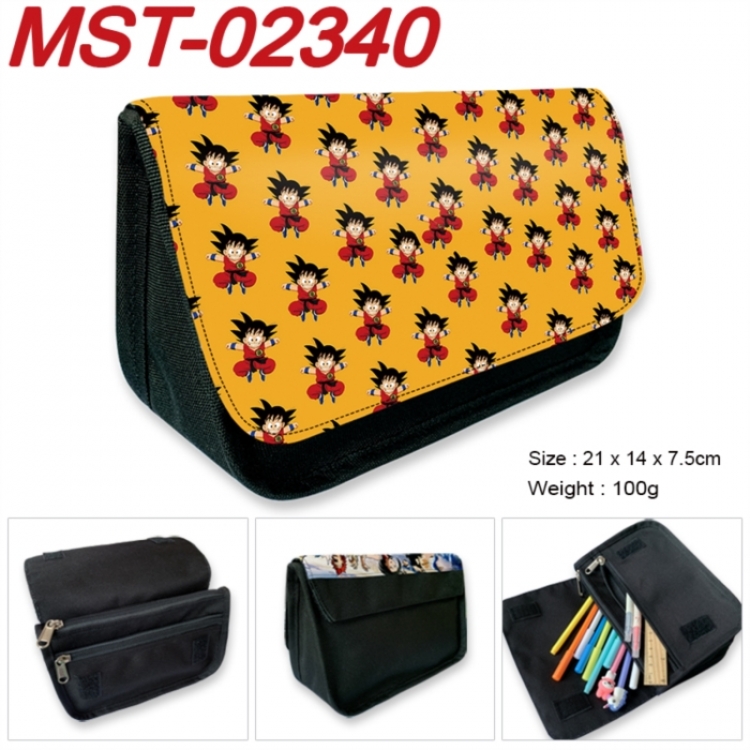 DRAGON BALL Anime Velcro canvas zipper pencil case Pencil Bag 21x14x7.5cm