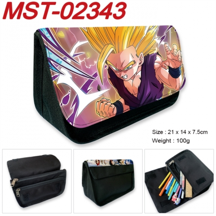 DRAGON BALL Anime Velcro canvas zipper pencil case Pencil Bag 21x14x7.5cm