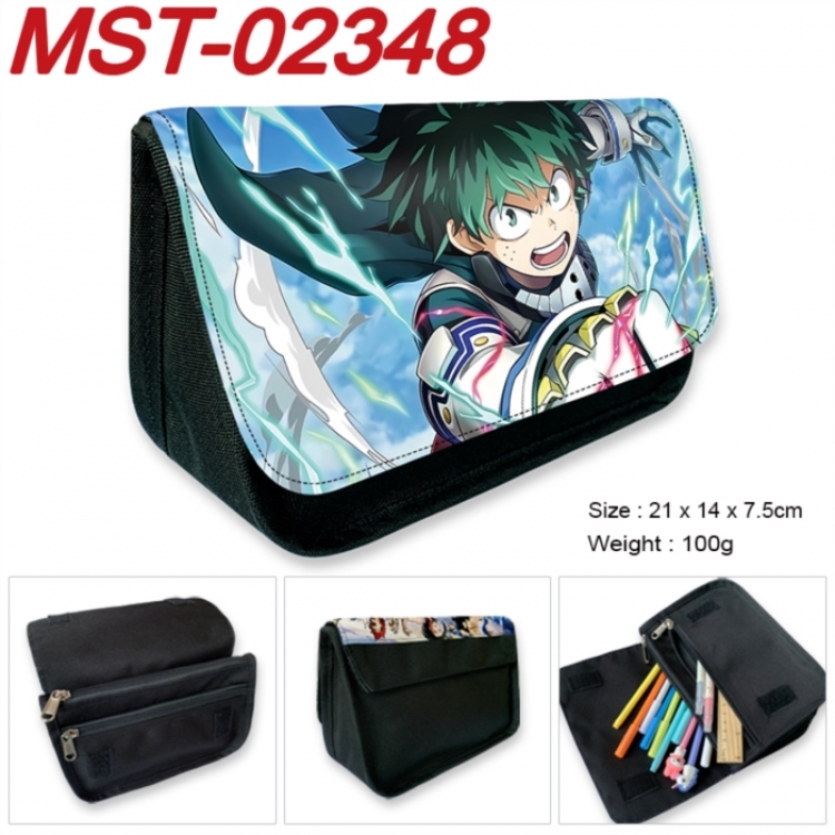 My Hero Academia Anime Velcro canvas zipper pencil case Pencil Bag 21x14x7.5cm