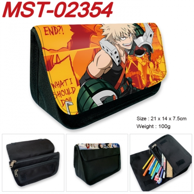 My Hero Academia Anime Velcro canvas zipper pencil case Pencil Bag 21x14x7.5cm