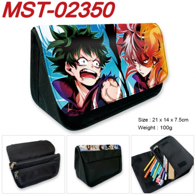 My Hero Academia Anime Velcro canvas zipper pencil case Pencil Bag 21x14x7.5cm