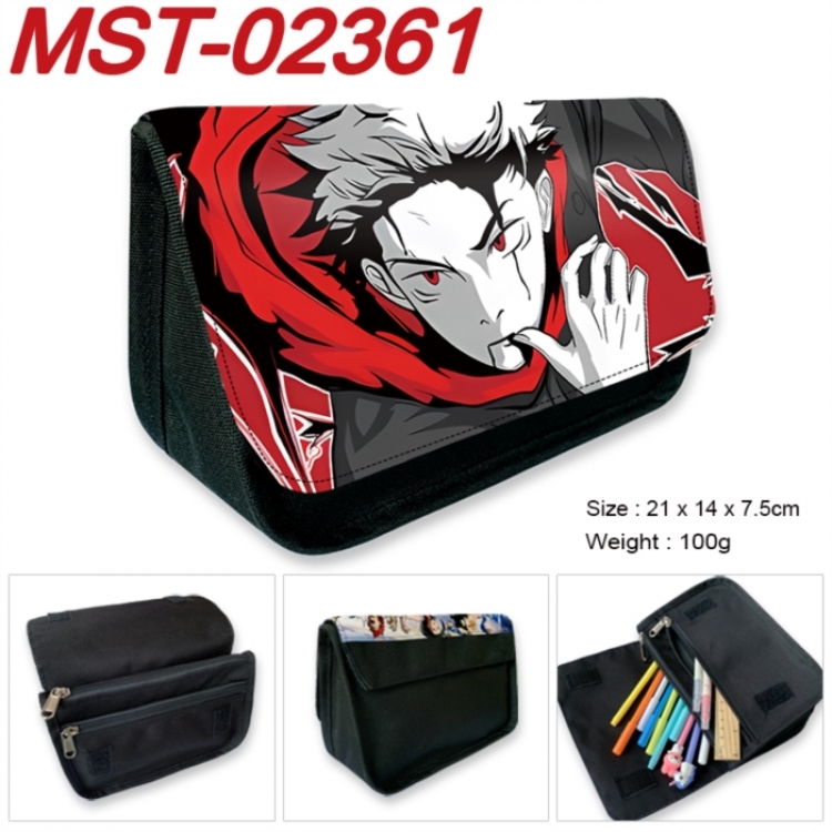 Jujutsu Kaisen Anime Velcro canvas zipper pencil case Pencil Bag 21x14x7.5cm