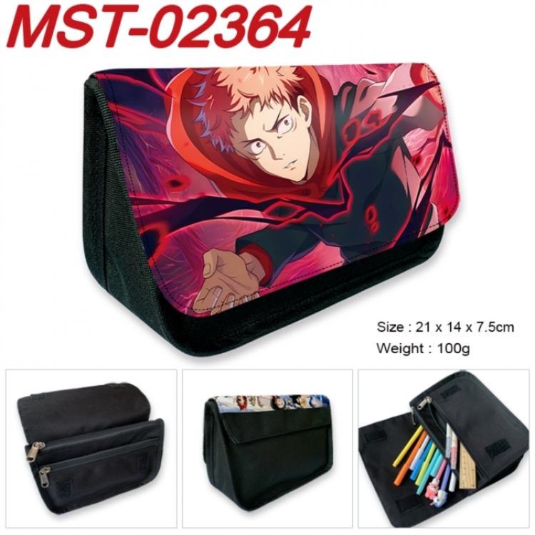 Jujutsu Kaisen Anime Velcro canvas zipper pencil case Pencil Bag 21x14x7.5cm
