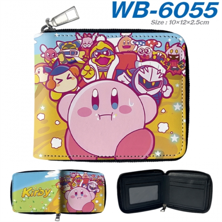 Kirby Anime color short full zip folding wallet 10x12x2.5cm