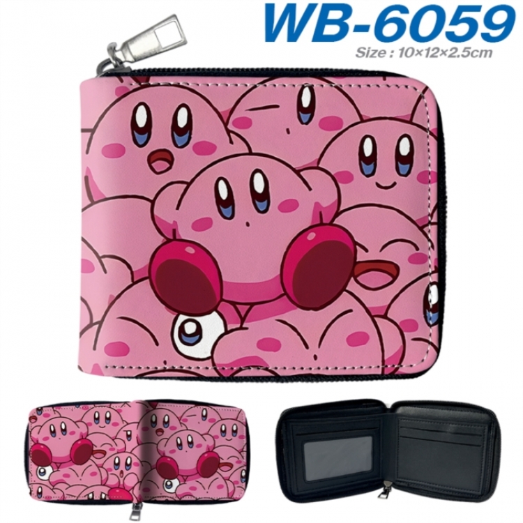 Kirby Anime color short full zip folding wallet 10x12x2.5cm