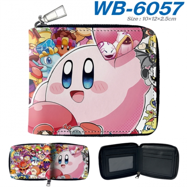 Kirby Anime color short full zip folding wallet 10x12x2.5cm