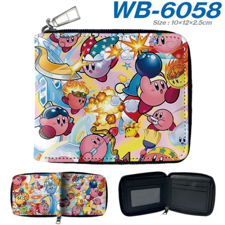 Kirby Anime color short full zip folding wallet 10x12x2.5cm