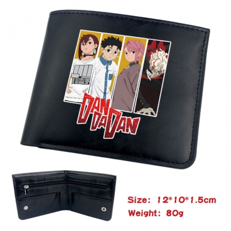 DANDADAN Animation soft leather inner buckle black leather wallet 12X10X1.5CM