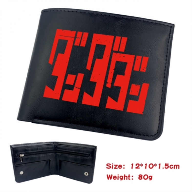 DANDADAN Animation soft leather inner buckle black leather wallet 12X10X1.5CM