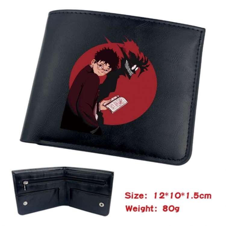 DANDADAN Animation soft leather inner buckle black leather wallet 12X10X1.5CM