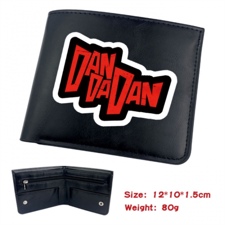 DANDADAN Animation soft leather inner buckle black leather wallet 12X10X1.5CM