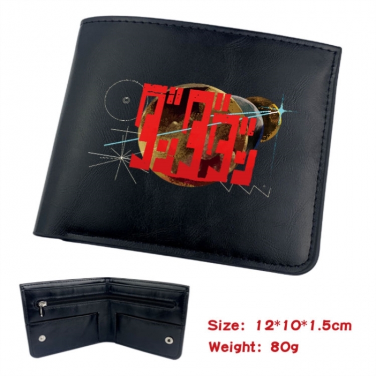 DANDADAN Animation soft leather inner buckle black leather wallet 12X10X1.5CM