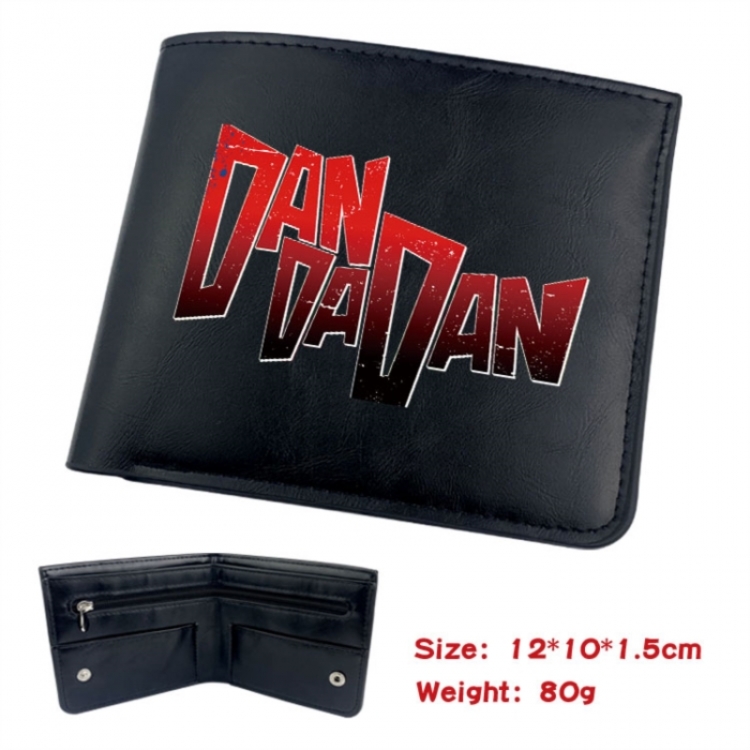 DANDADAN Animation soft leather inner buckle black leather wallet 12X10X1.5CM