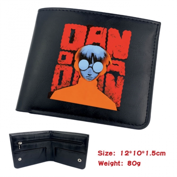 DANDADAN Animation soft leather inner buckle black leather wallet 12X10X1.5CM