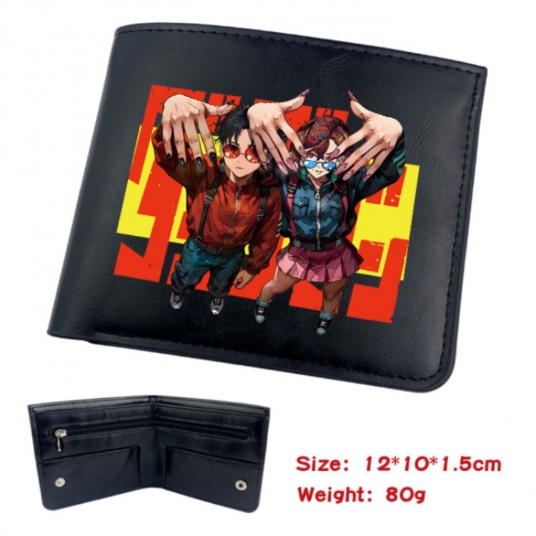 DANDADAN Animation soft leather inner buckle black leather wallet 12X10X1.5CM