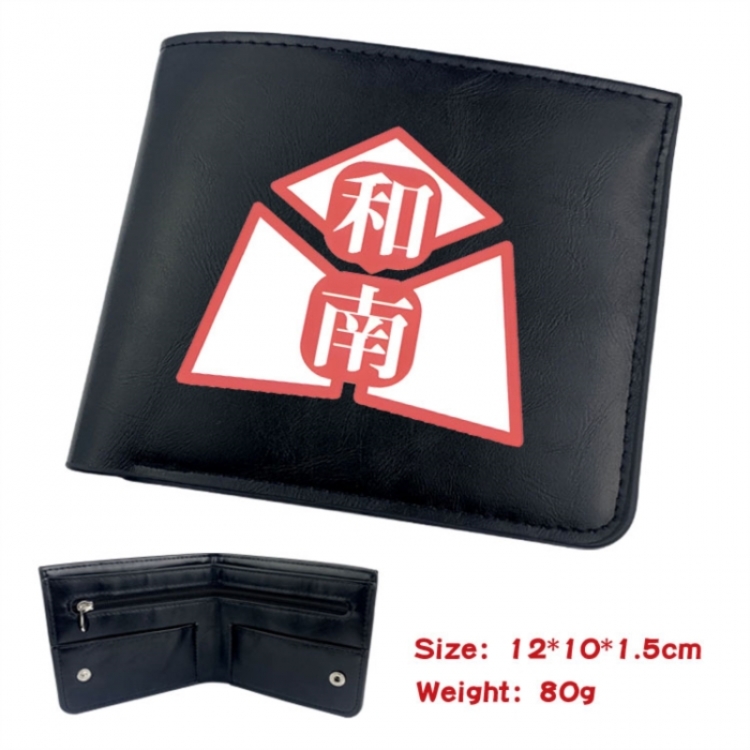 Haikyuu!! Animation soft leather inner buckle black leather wallet 12X10X1.5CM