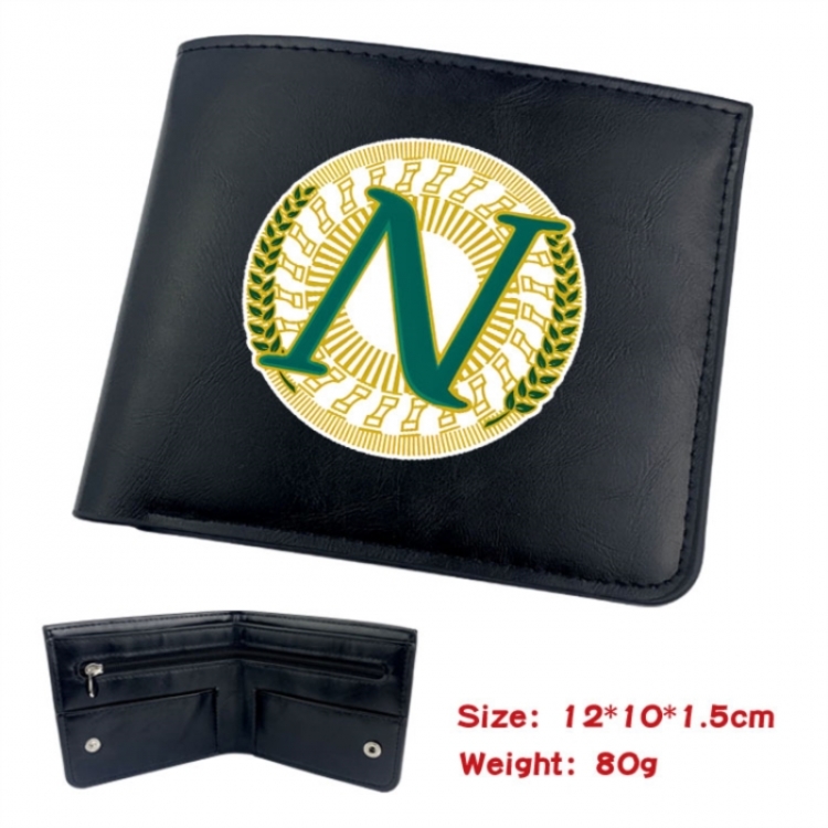 Haikyuu!! Animation soft leather inner buckle black leather wallet 12X10X1.5CM