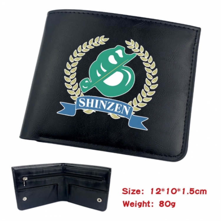 Haikyuu!! Animation soft leather inner buckle black leather wallet 12X10X1.5CM