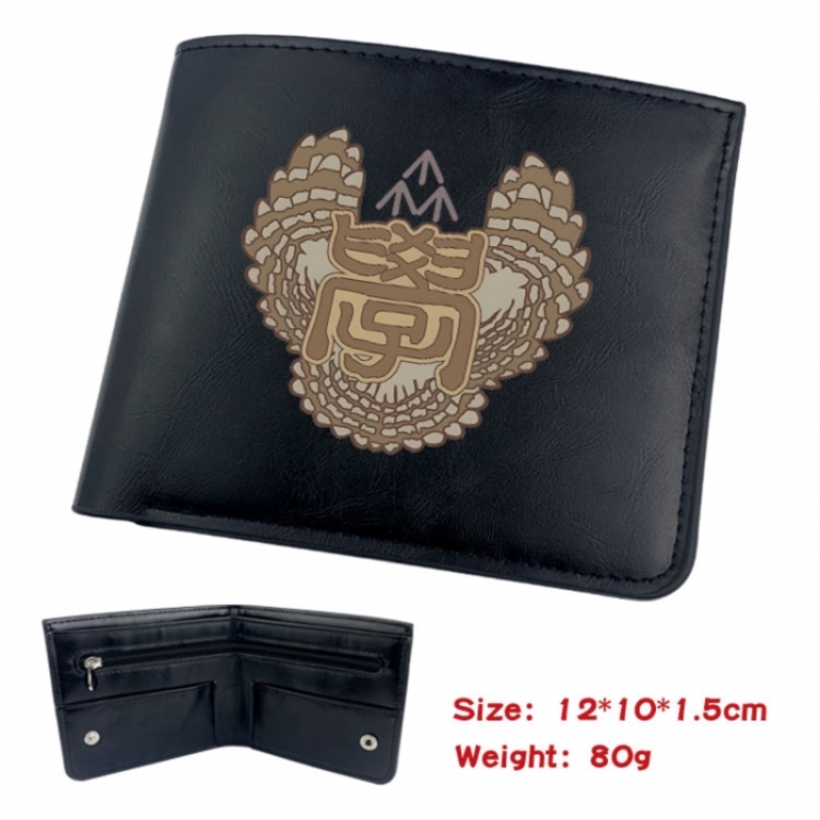 Haikyuu!! Animation soft leather inner buckle black leather wallet 12X10X1.5CM