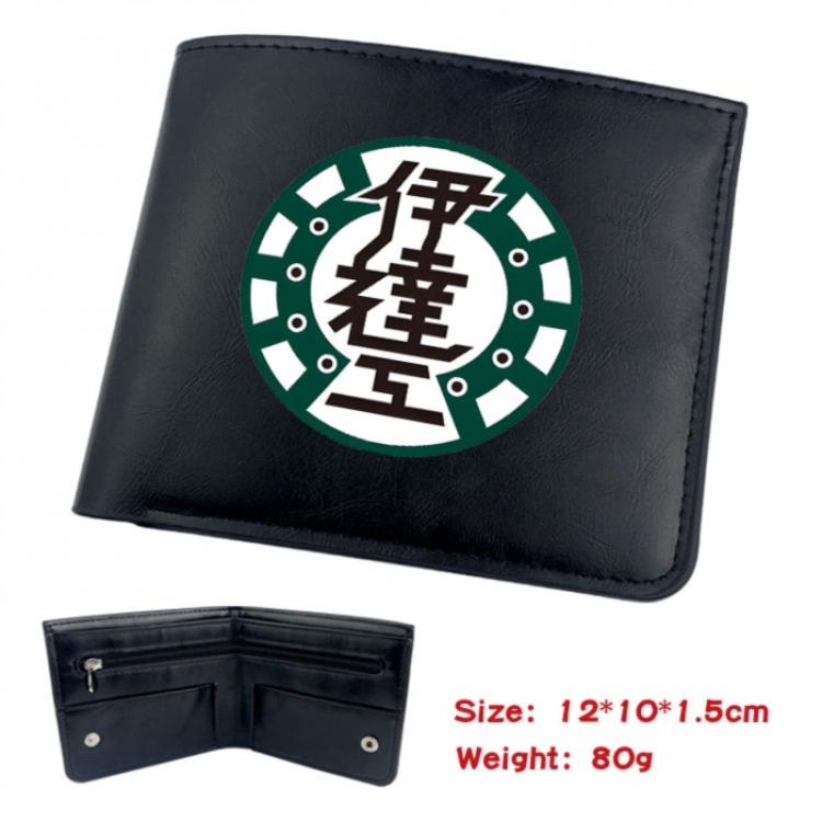 Haikyuu!! Animation soft leather inner buckle black leather wallet 12X10X1.5CM