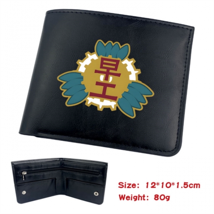 Haikyuu!! Animation soft leather inner buckle black leather wallet 12X10X1.5CM