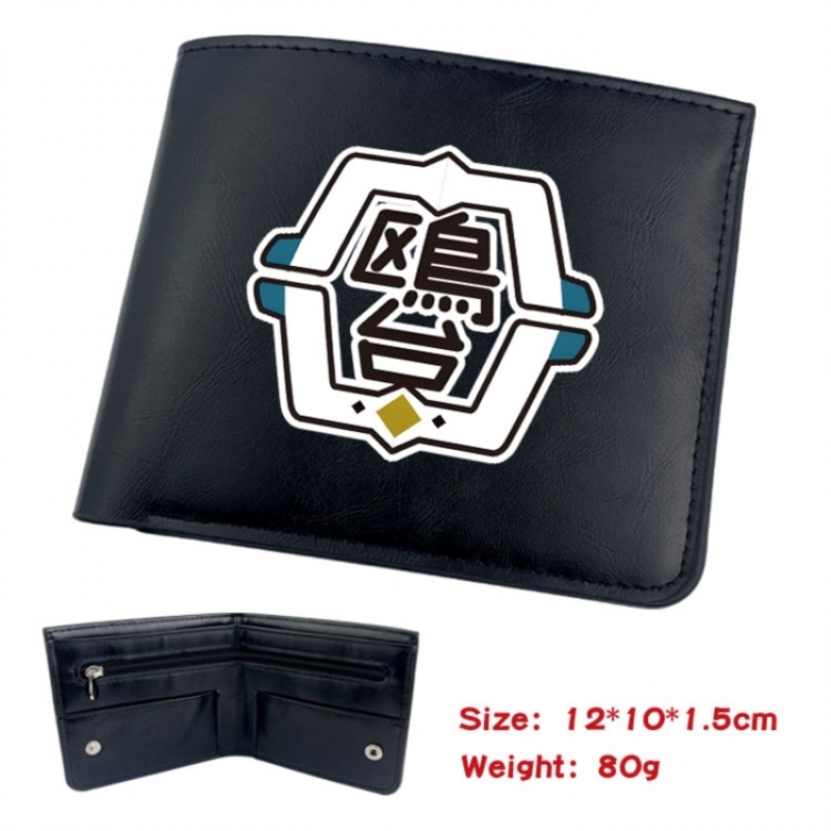 Haikyuu!! Animation soft leather inner buckle black leather wallet 12X10X1.5CM