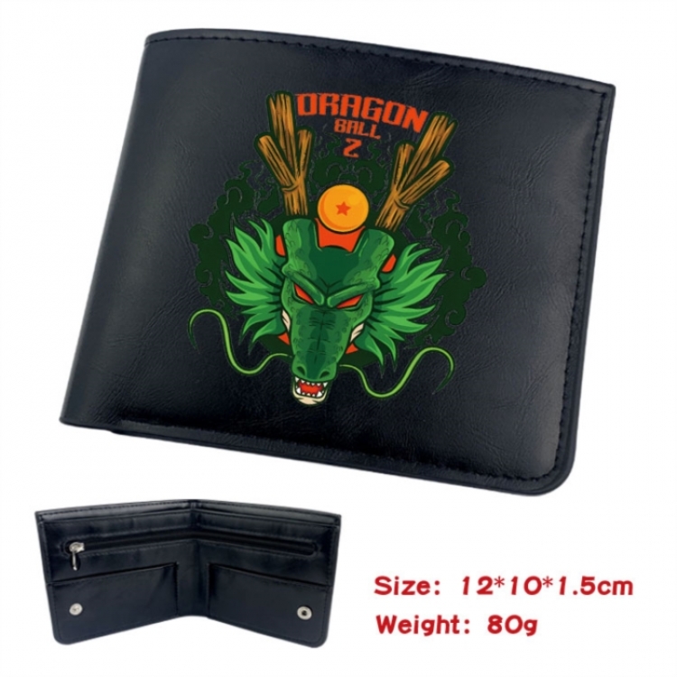 DRAGON BALL Animation soft leather inner buckle black leather wallet 12X10X1.5CM