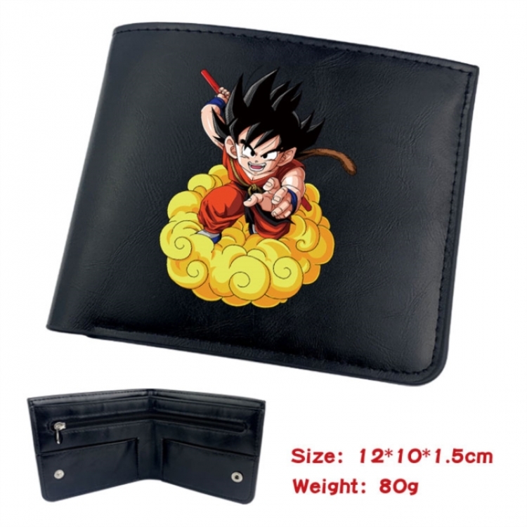 DRAGON BALL Animation soft leather inner buckle black leather wallet 12X10X1.5CM