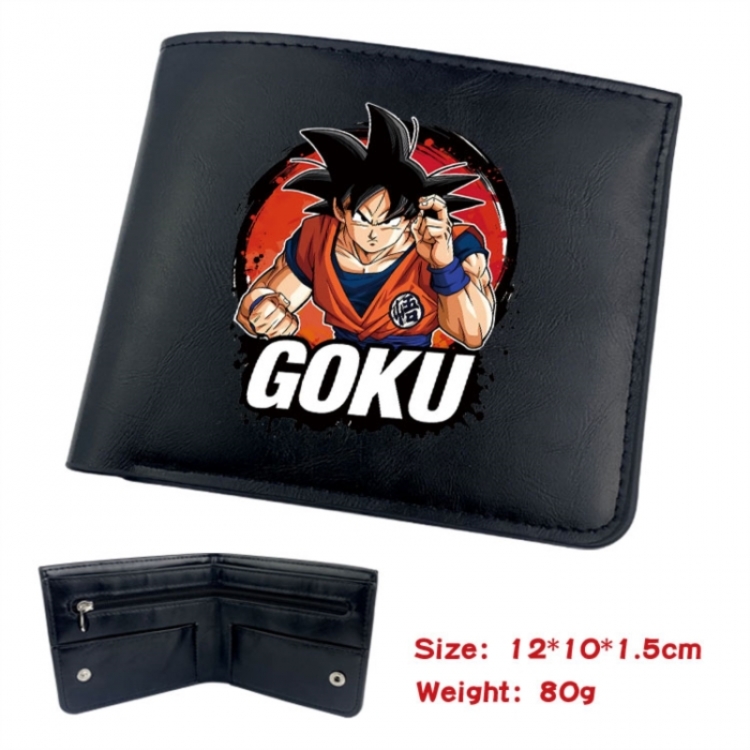 DRAGON BALL Animation soft leather inner buckle black leather wallet 12X10X1.5CM