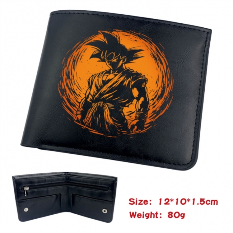 DRAGON BALL Animation soft leather inner buckle black leather wallet 12X10X1.5CM