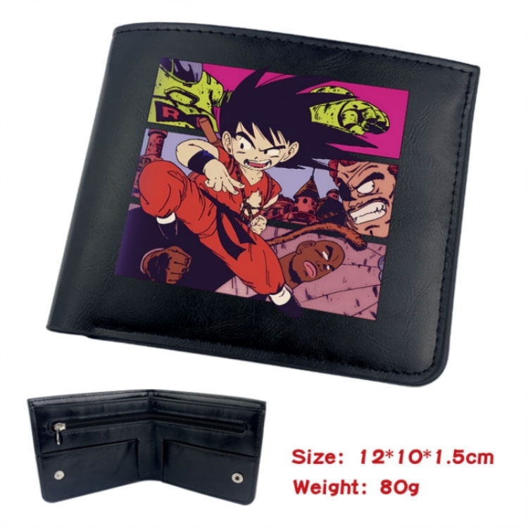 DRAGON BALL Animation soft leather inner buckle black leather wallet 12X10X1.5CM