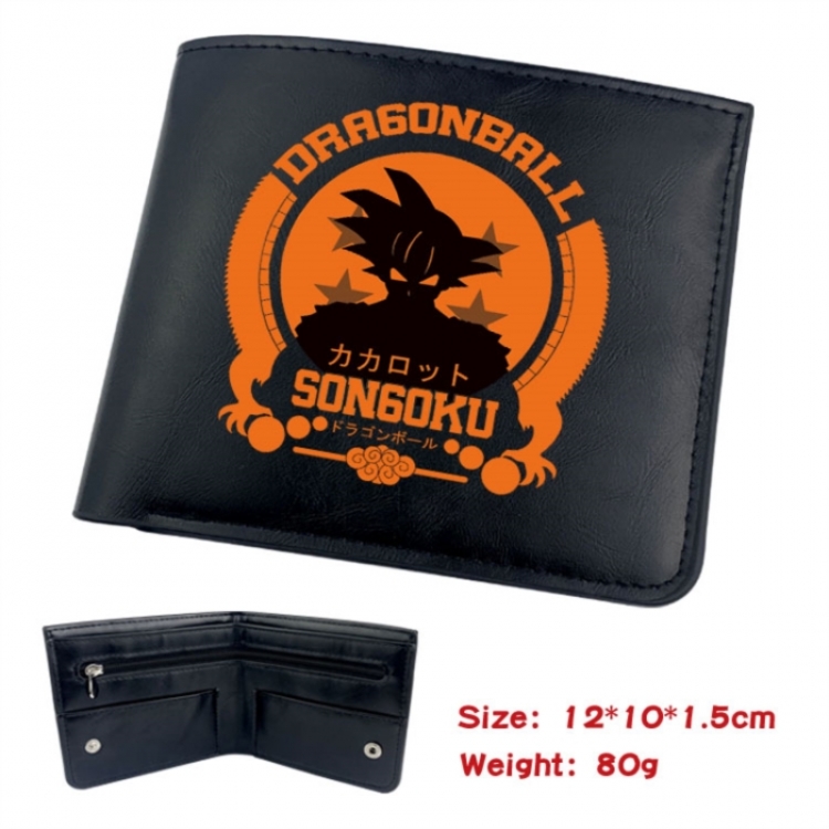 DRAGON BALL Animation soft leather inner buckle black leather wallet 12X10X1.5CM