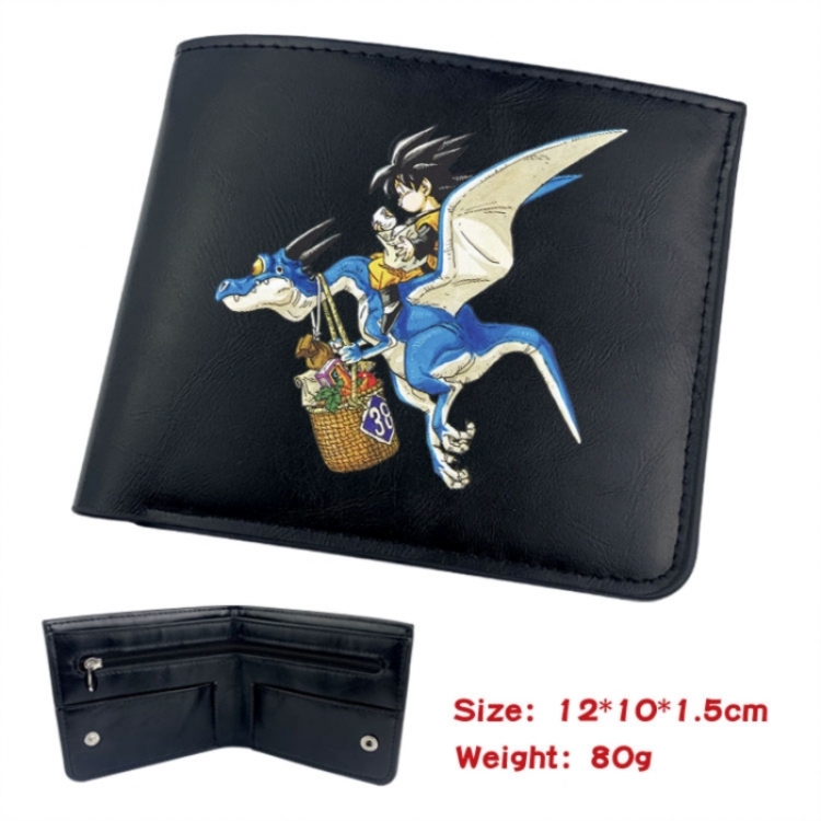 DRAGON BALL Animation soft leather inner buckle black leather wallet 12X10X1.5CM