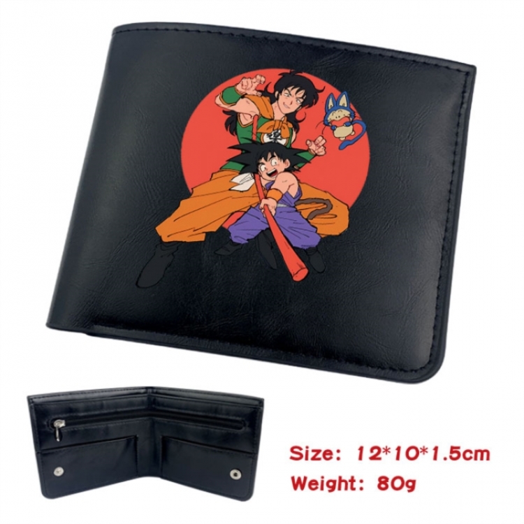 DRAGON BALL Animation soft leather inner buckle black leather wallet 12X10X1.5CM