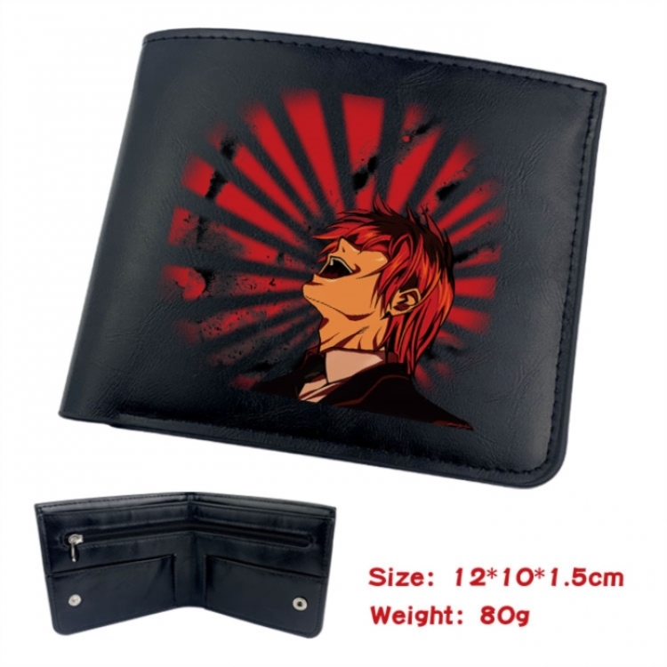 Death note Animation soft leather inner buckle black leather wallet 12X10X1.5CM