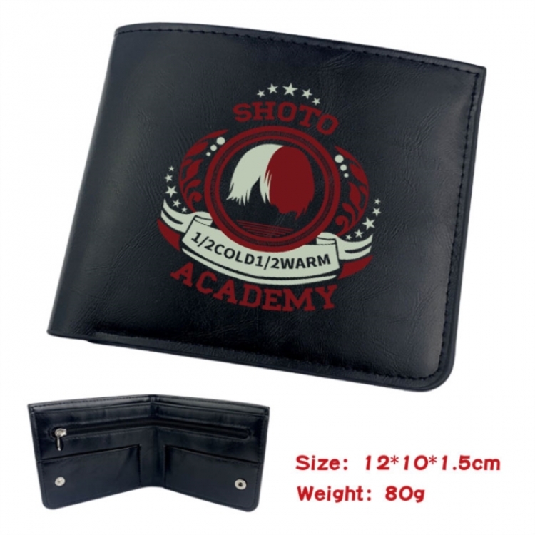 My Hero Academia Animation soft leather inner buckle black leather wallet 12X10X1.5CM