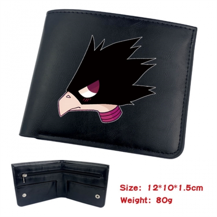 My Hero Academia Animation soft leather inner buckle black leather wallet 12X10X1.5CM