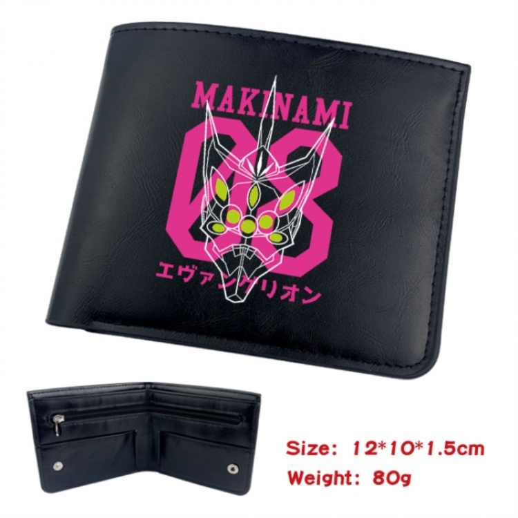 EVA  Animation soft leather inner buckle black leather wallet 12X10X1.5CM