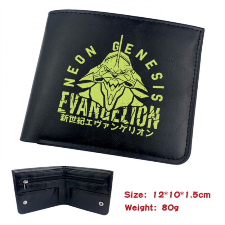 EVA  Animation soft leather inner buckle black leather wallet 12X10X1.5CM