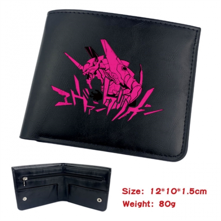 EVA  Animation soft leather inner buckle black leather wallet 12X10X1.5CM