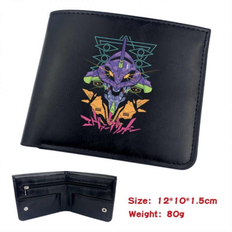 EVA  Animation soft leather inner buckle black leather wallet 12X10X1.5CM