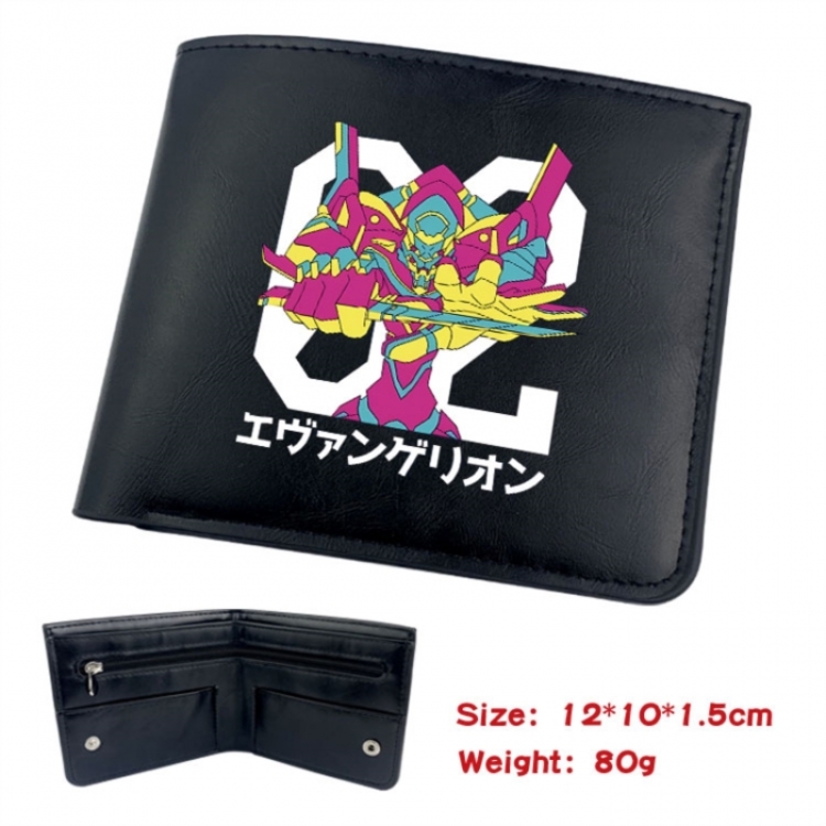 EVA  Animation soft leather inner buckle black leather wallet 12X10X1.5CM