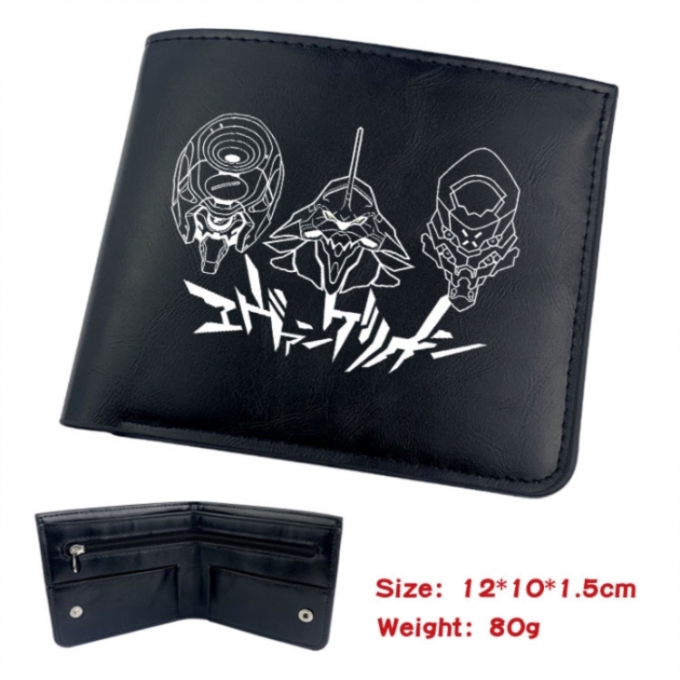 EVA  Animation soft leather inner buckle black leather wallet 12X10X1.5CM